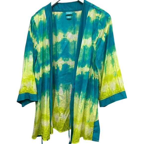 Calypso St. Barts x Target Kimono Swim Coverup M/L Silk Cotton Top No Belt - Picture 1 of 9